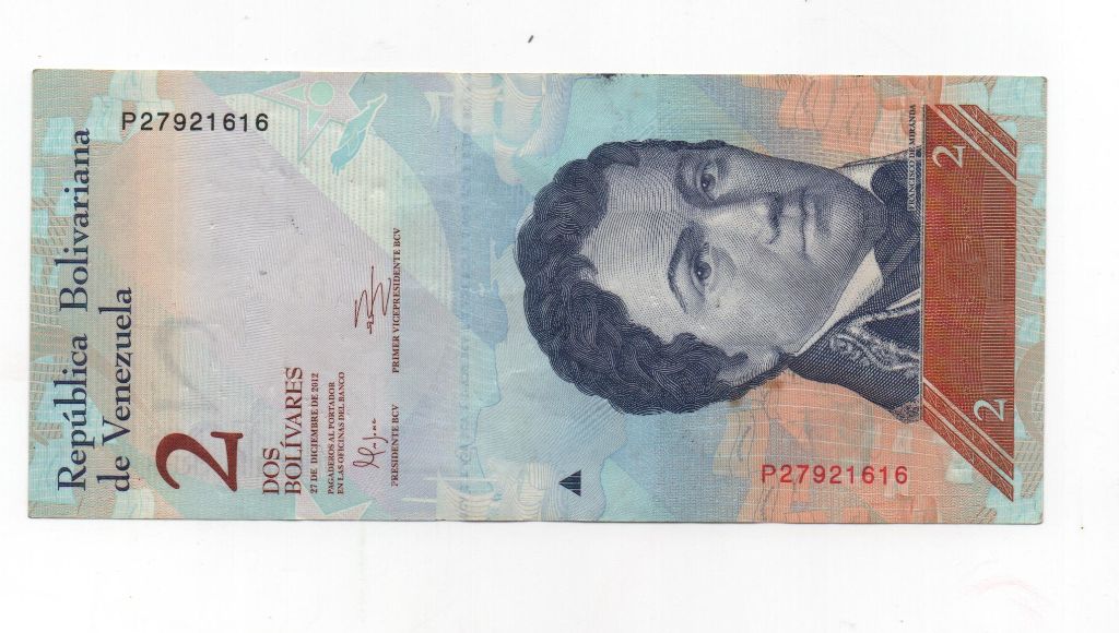 VENEZUELA DEL AÑO 2012 DE 2 BOLIBARES